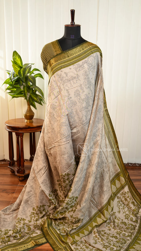 Viscose Cotton With Kalamkari Print Concept