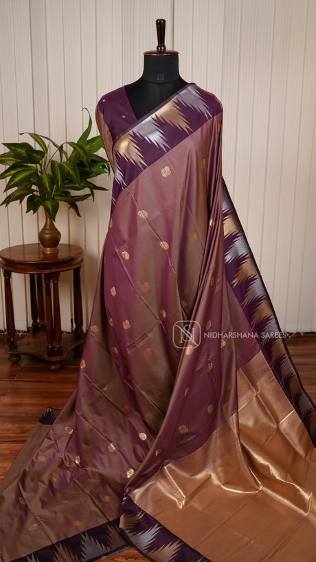 Semi Kanchipuram Soft Silk With Temple Weaving Border