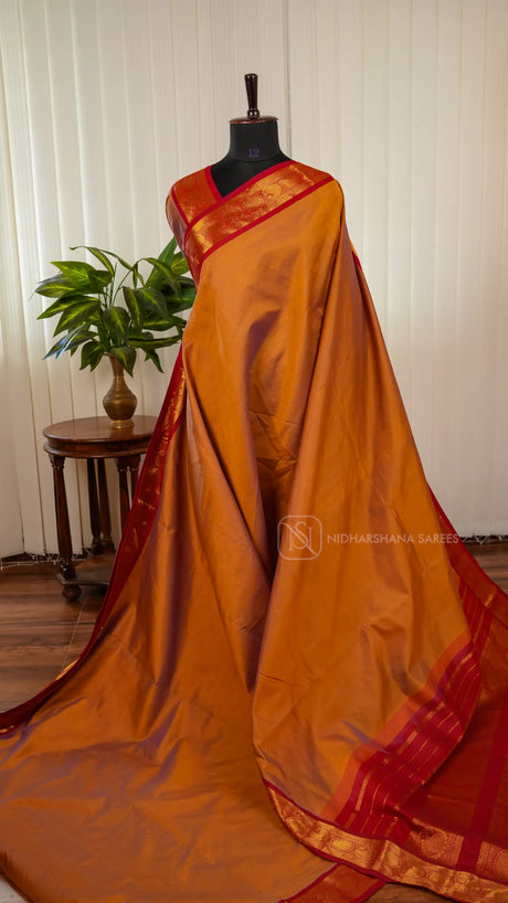 Premium Silk Cotton Saree With Contrast Zari Border