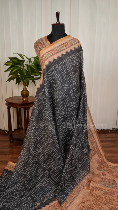 Linen Cotton With Bandhini Print