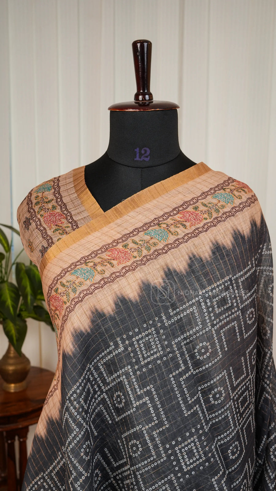 Linen Cotton With Bandhini Print