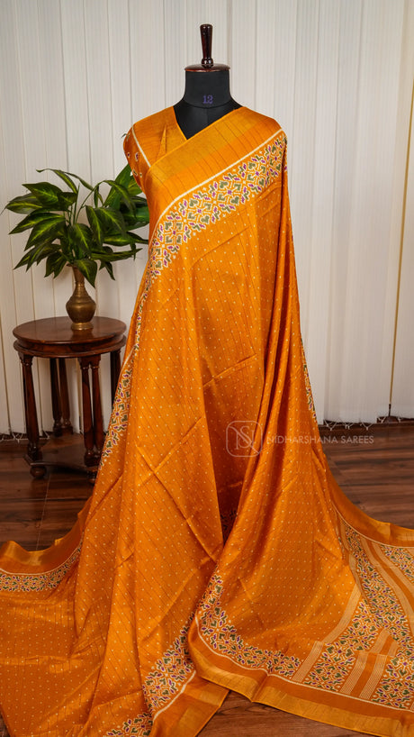 Muslin Georgette With Digital Print Border