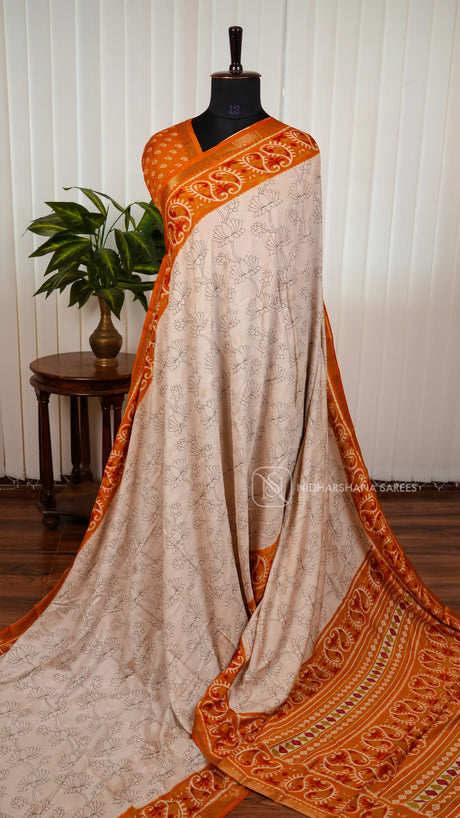 Viscose Cotton With Lotus Digital Print