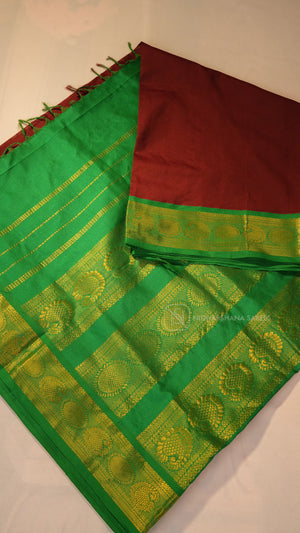 Premium Silk Cotton Saree With Contrast Zari Border
