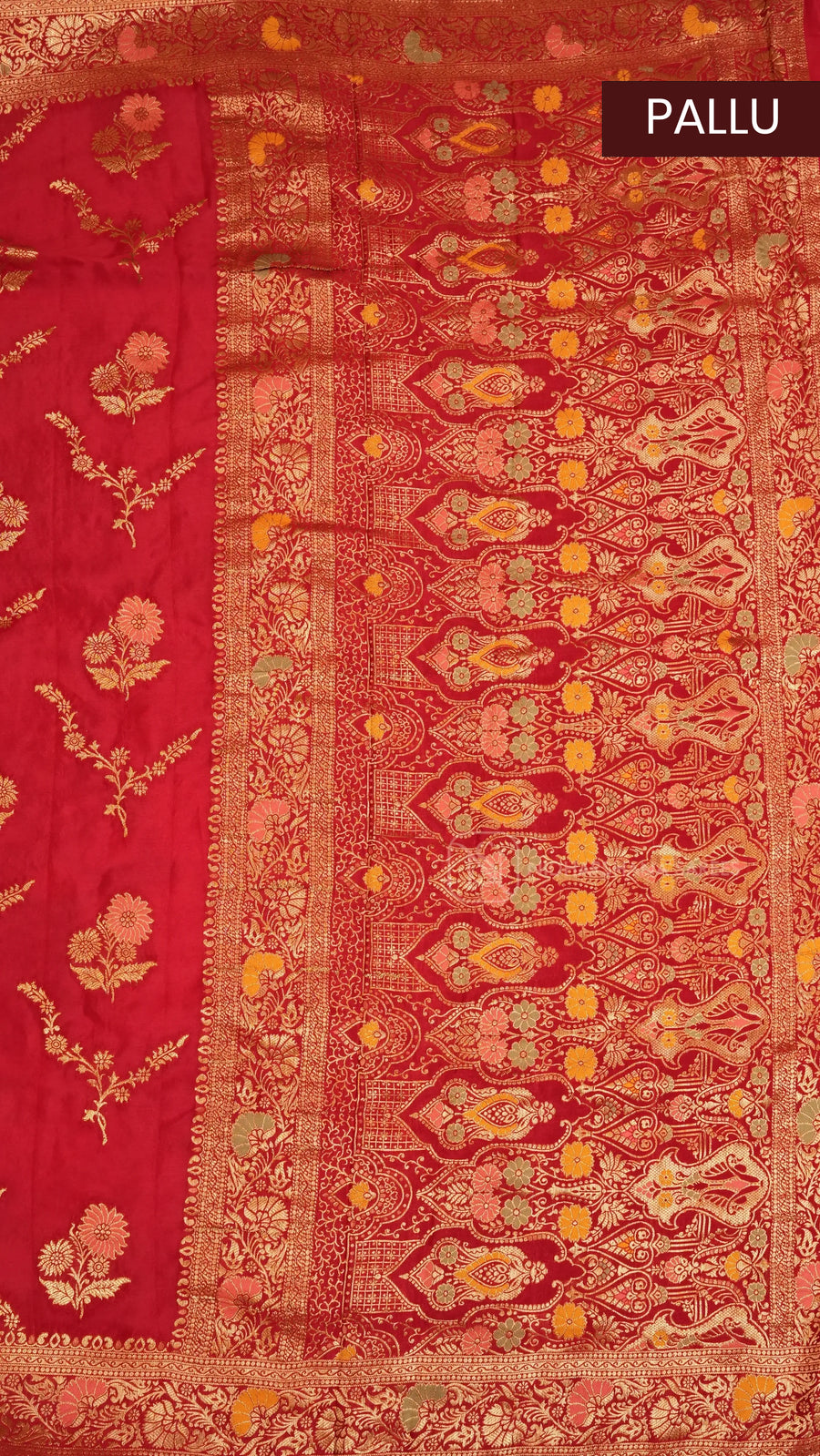Premium Chiffon Georgette With Floral Zari Weaving And Zari Border