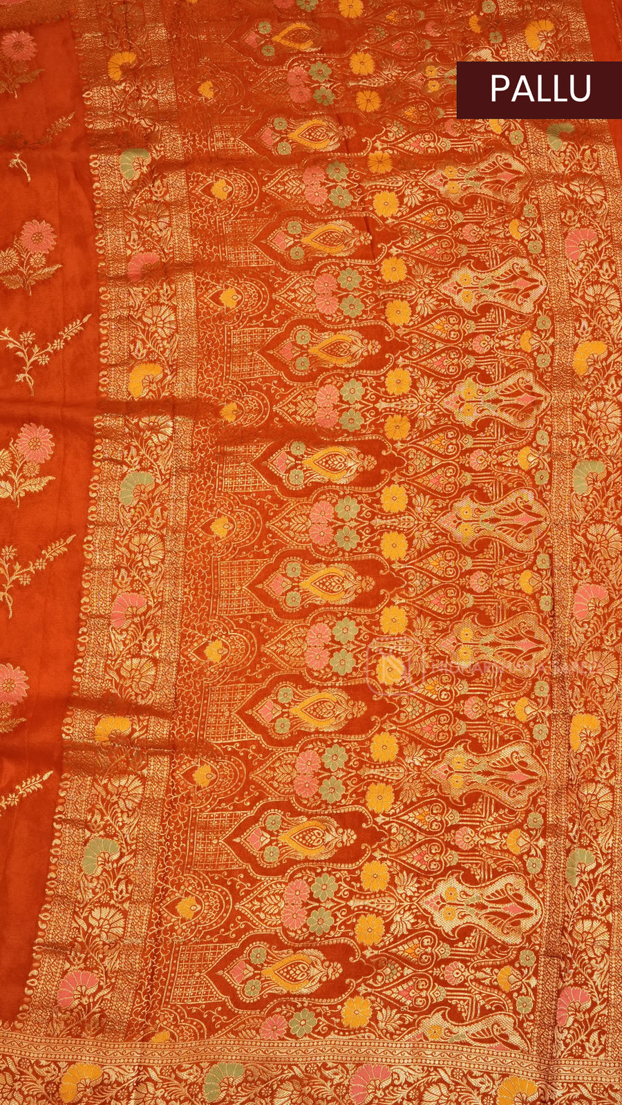 Premium Chiffon Georgette With Floral Zari Weaving And Zari Border