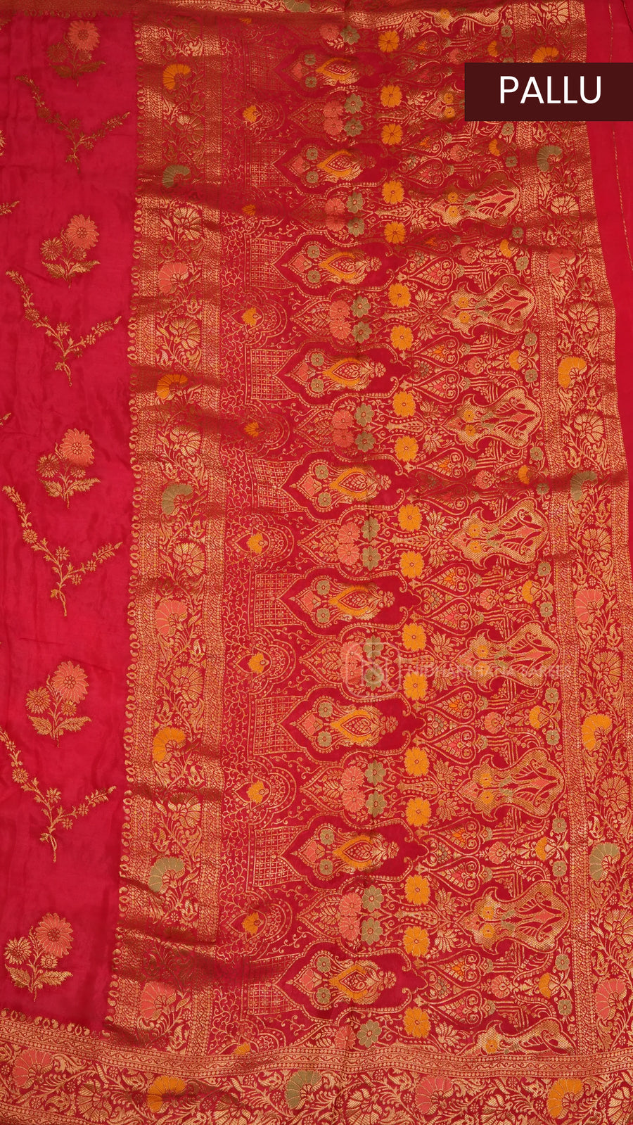 Premium Chiffon Georgette With Floral Zari Weaving And Zari Border