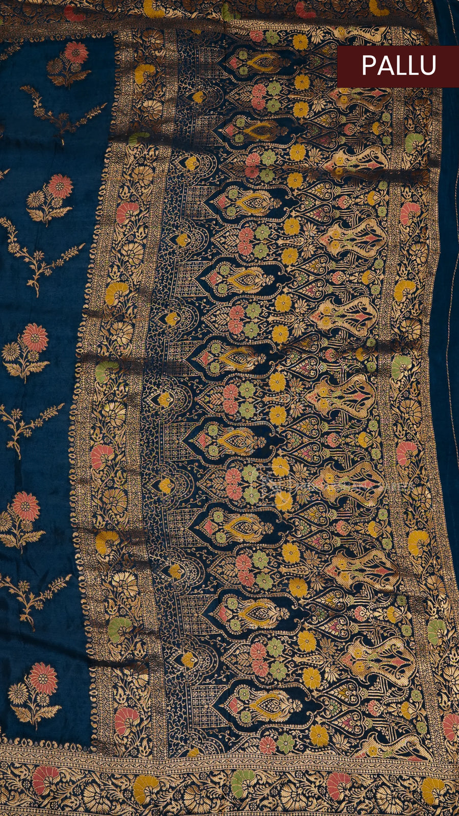 Premium Chiffon Georgette With Floral Zari Weaving And Zari Border