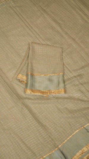 Light Weight Chiffon With Zari Line And Satin Border
