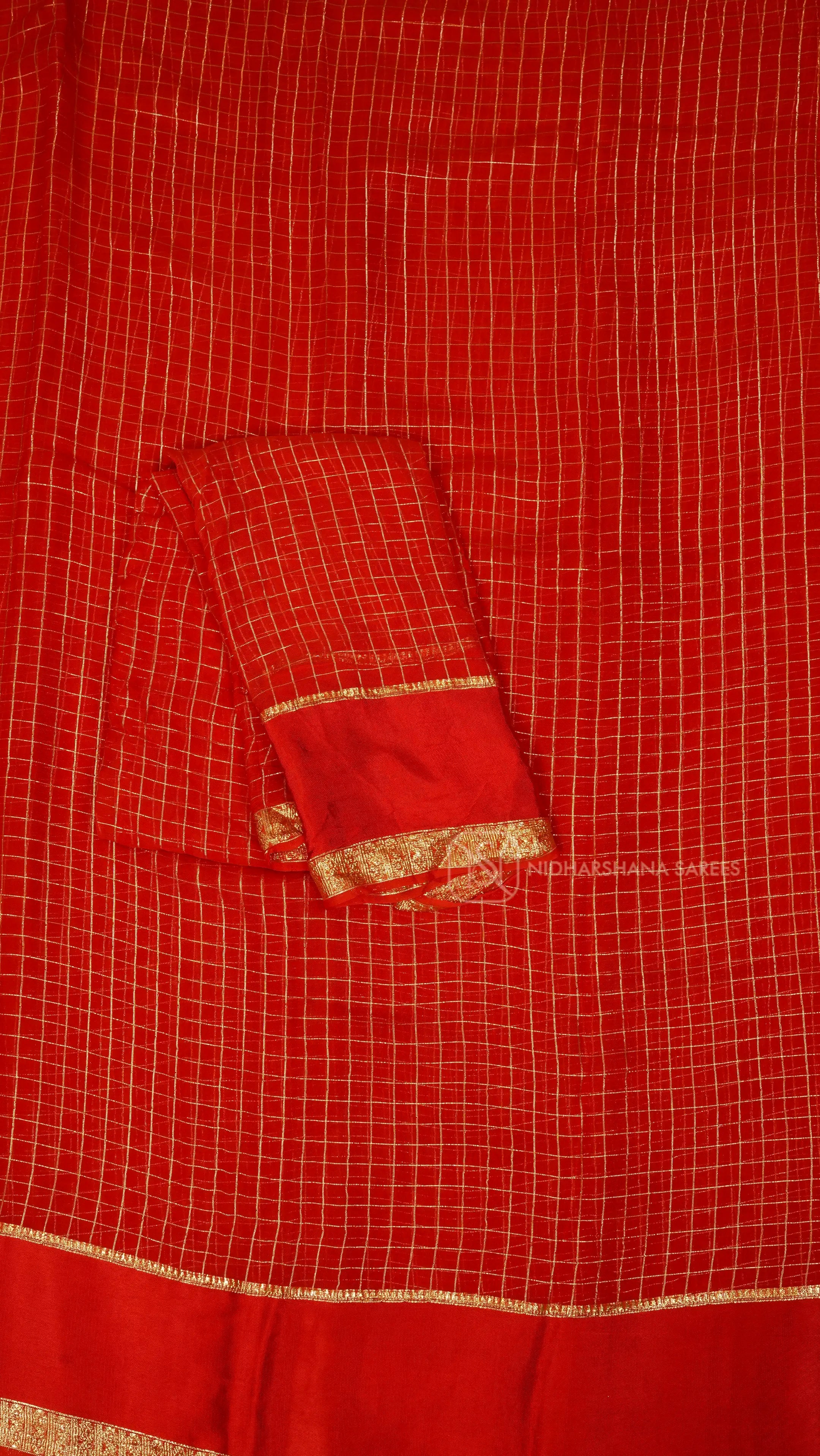 Light Weight Chiffon With Zari Line And Satin Border