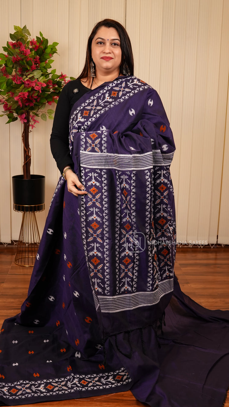 Bengal Cotton With Geometric Floral Hand Block Print