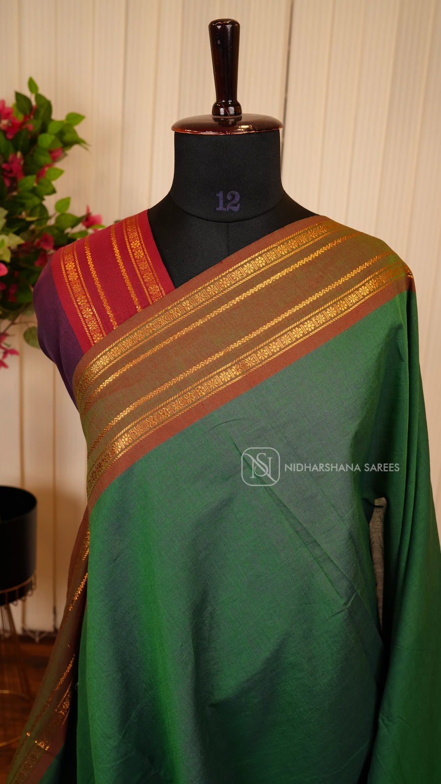 Pure Cotton With Contrast Zari Border