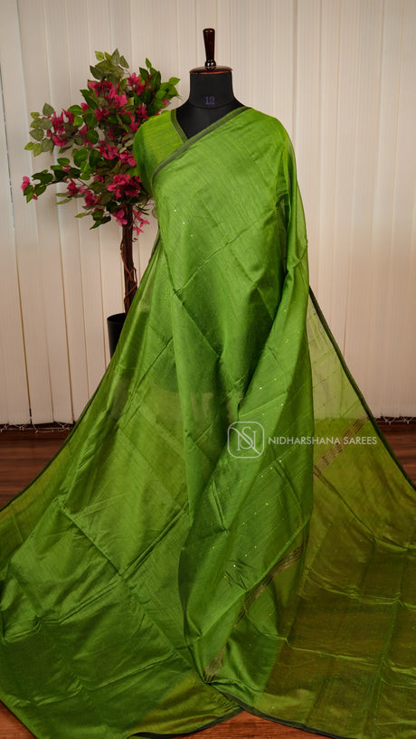 Semi Raw Silk With Sequins Concept