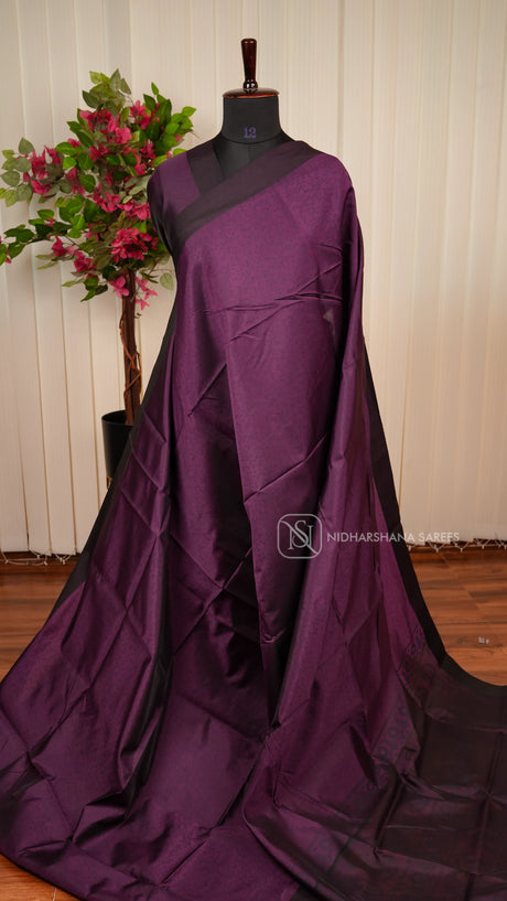 Semi Tussar Silk With Contrast Border