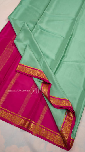 Pure Mysore Crepe Silk With Small Zari Border