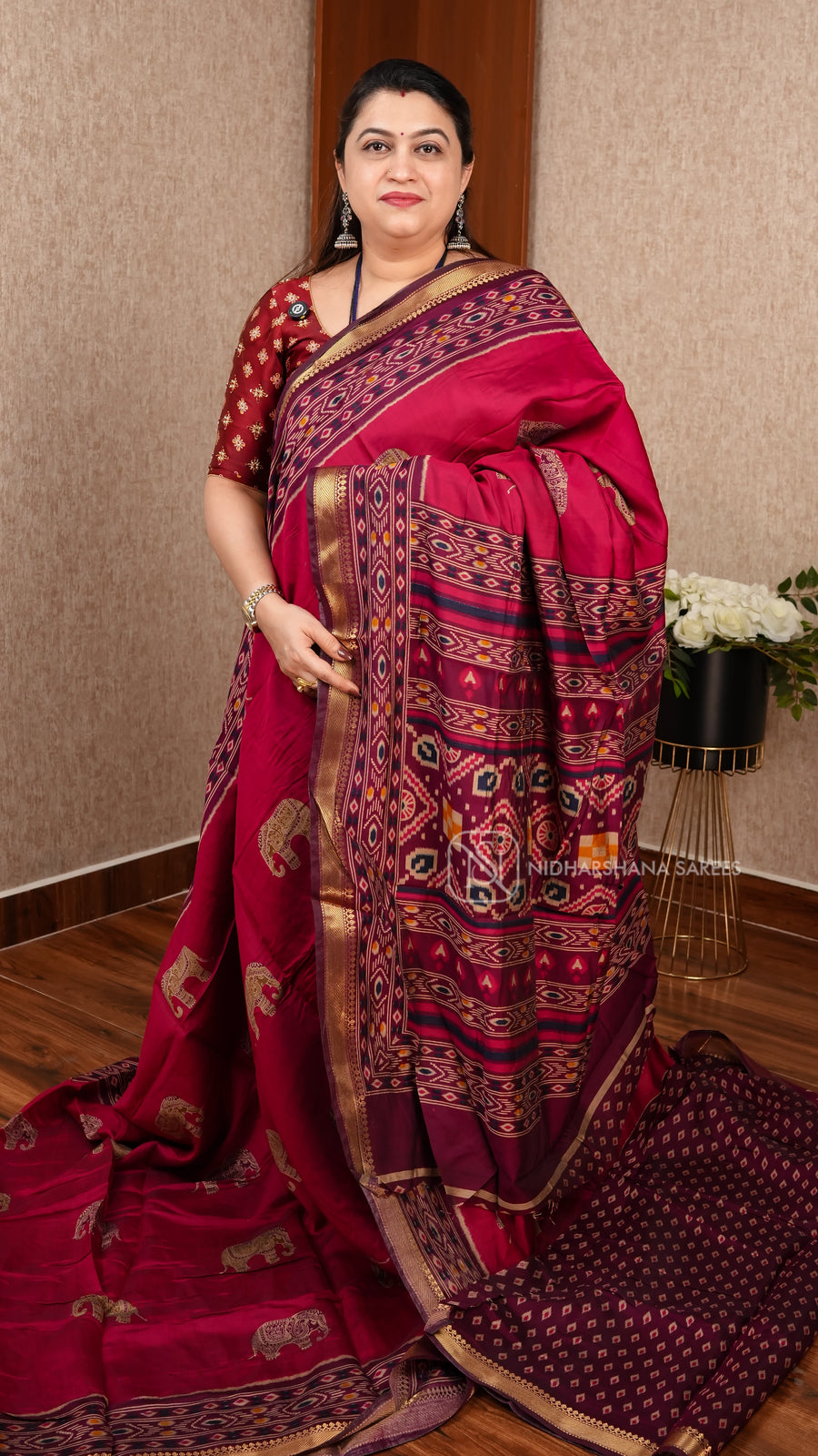 Semi Viscose Silk With Elephant Digital Print Concept