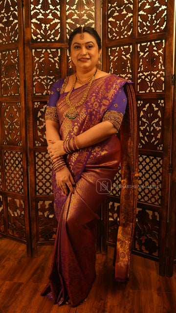 Semi Kanchipuram Soft Silk With Animal Weaving Concept
