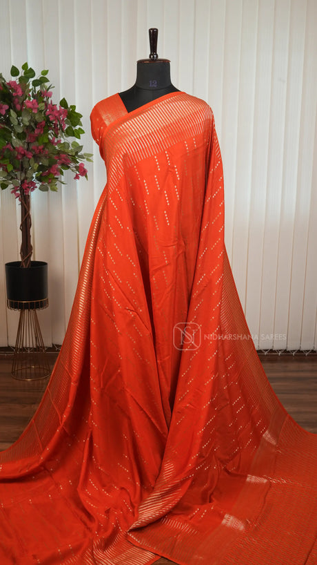 Premium Viscose Dola With Zari Line Border