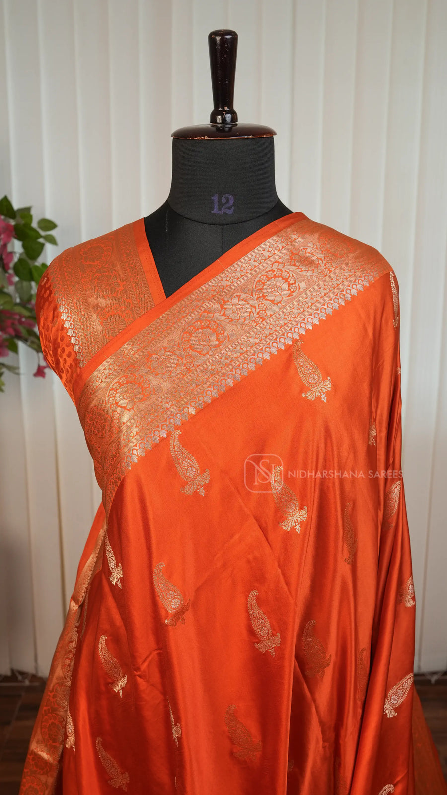 Semi Satin With Zari Butta And Zari Border