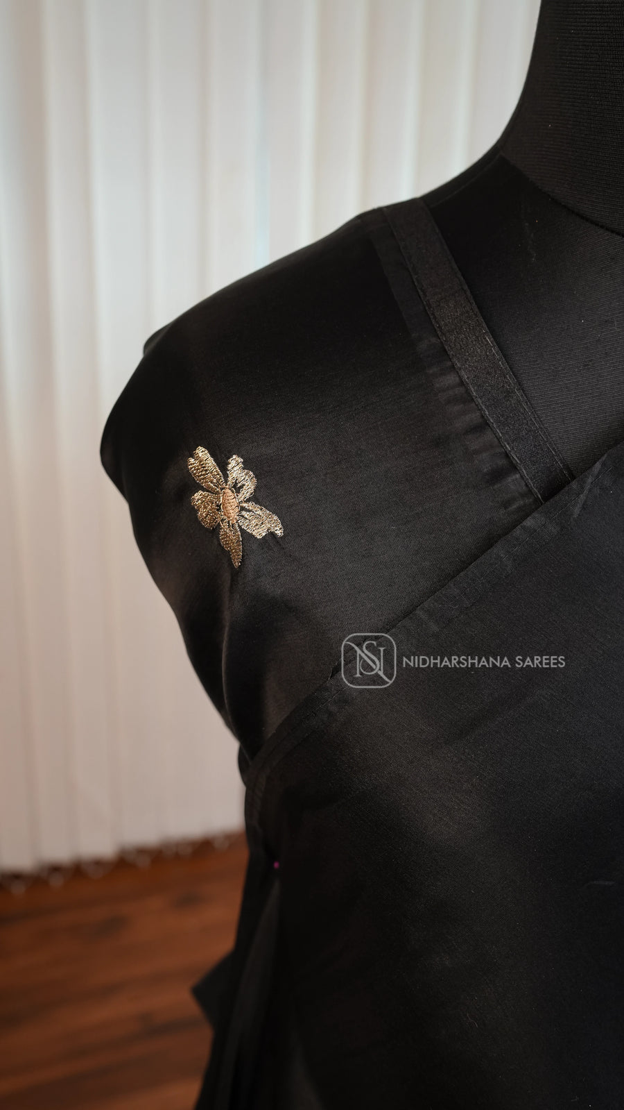 Semi Raw Silk With Floral Butta And Sparrow Zari Weaving Concept