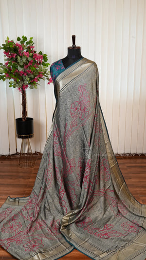 Semi Georgette With Brasso Weaving Concept