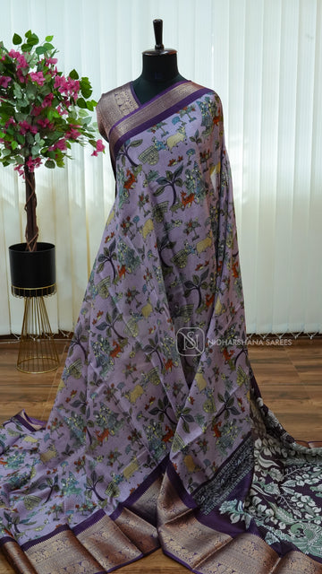 Kota Cotton With Digital Print And Zari Border