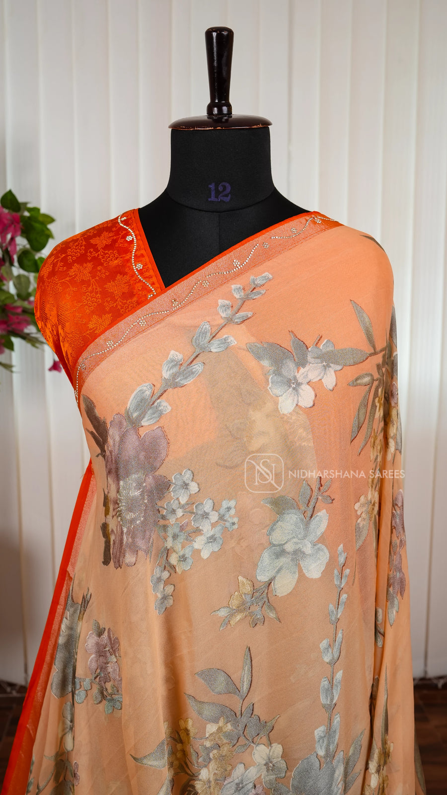 Semi Georgette With Swaroski Stone Concept