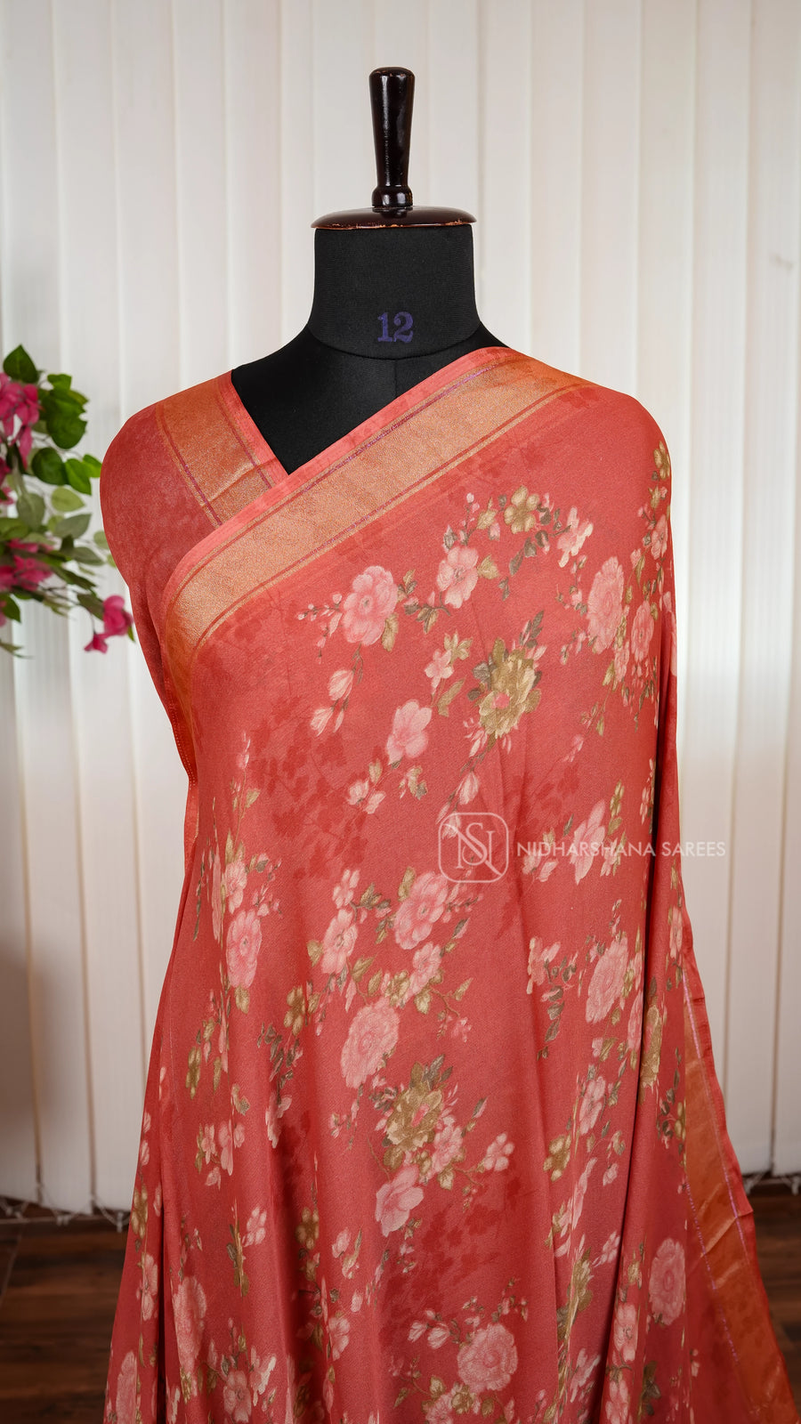 Semi Georgette With Floral Digital Print