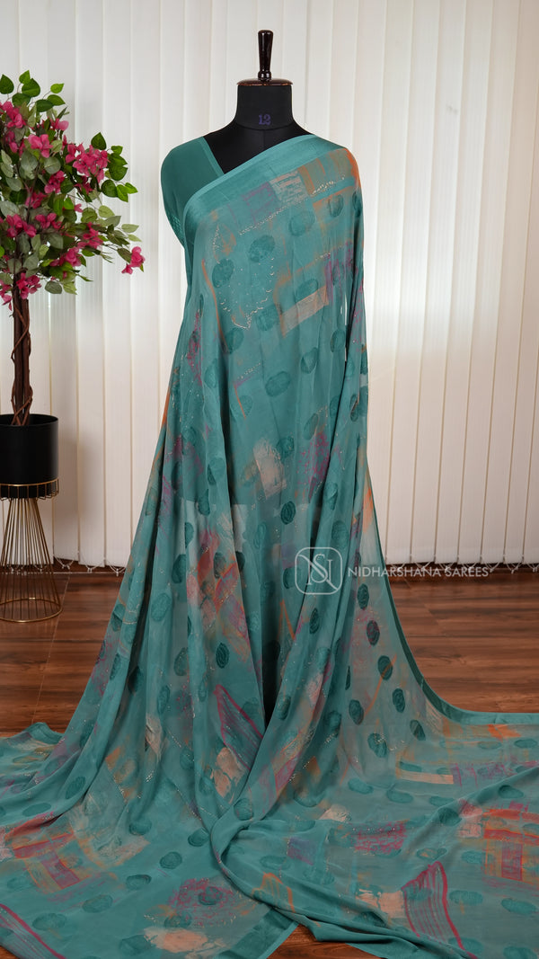 Semi Georgette With Digital Print