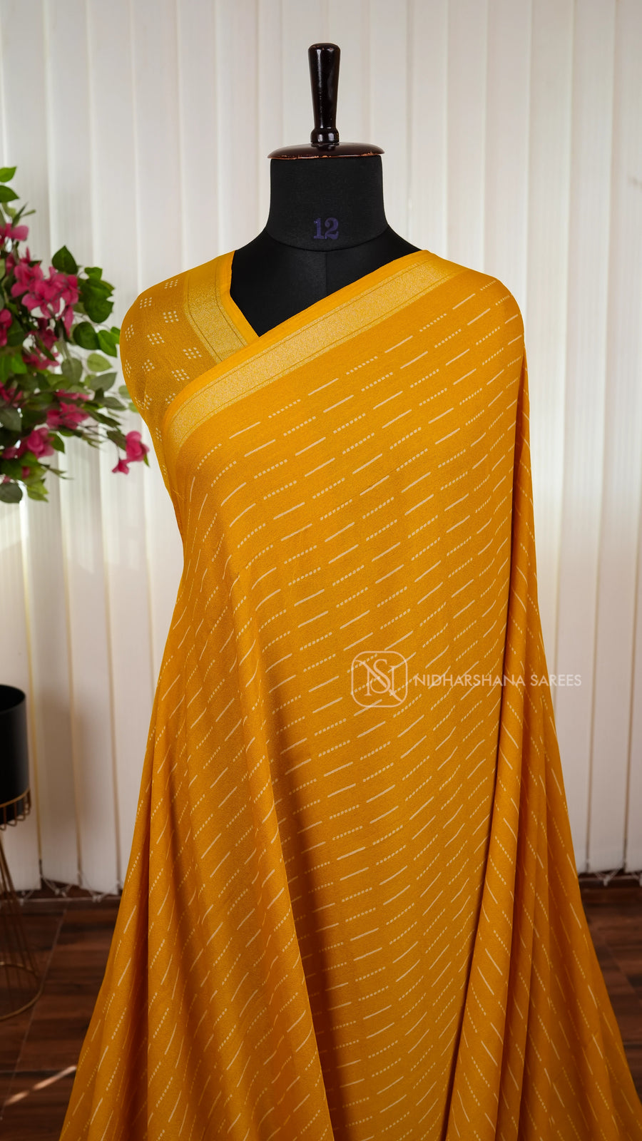 Semi Georgette With Digital Print And Zari Border