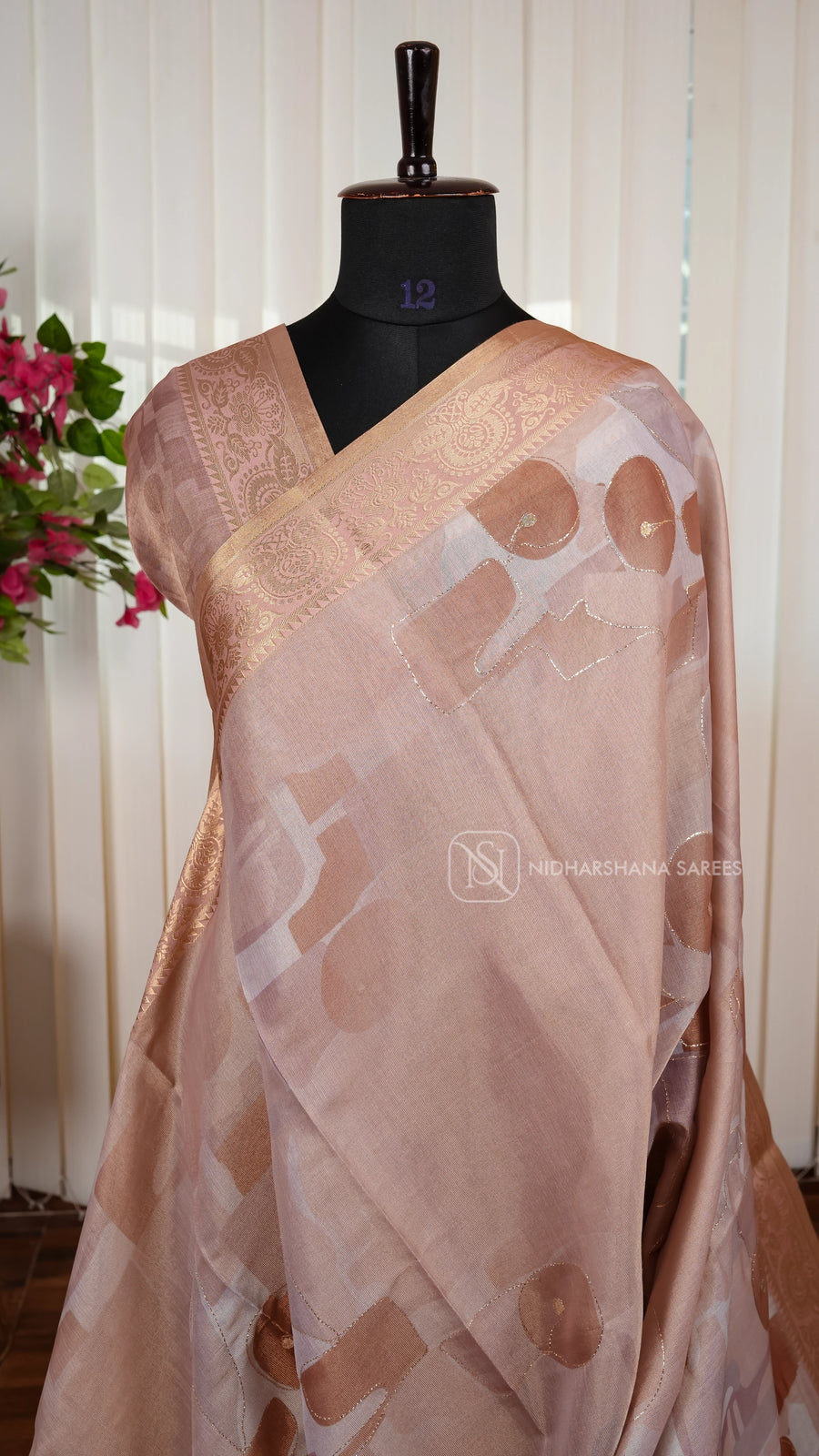 Semi Tissue With Zari Border
