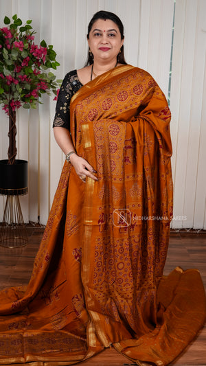 Viscose Cotton With Elephant and Ajarak Digital Print Concept