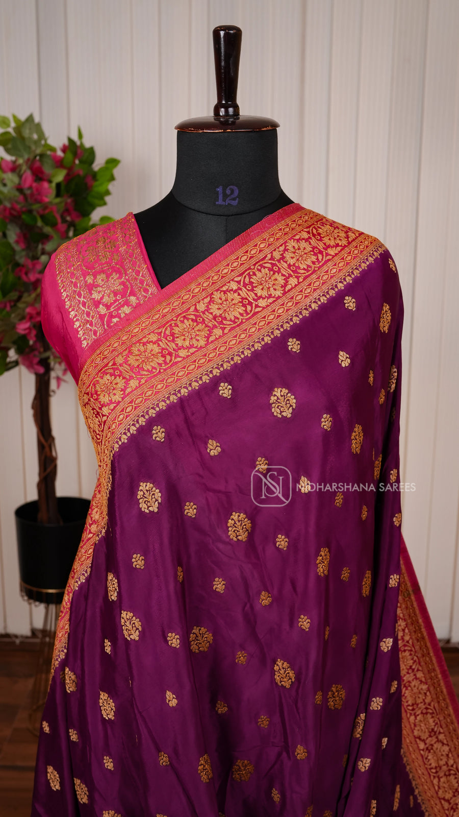 Premium Crepe Silk With Zari Butta And Zari Border