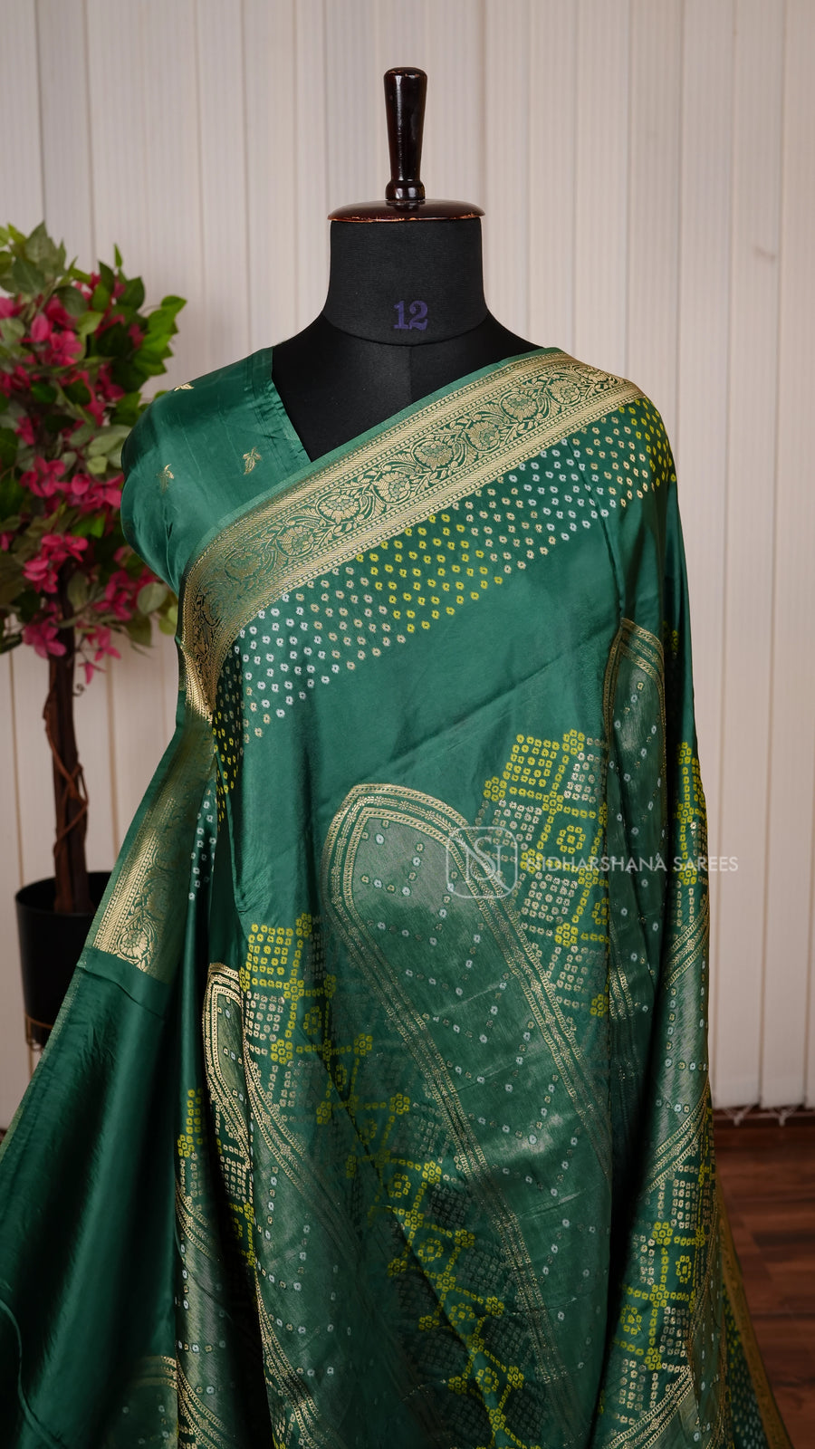 Viscose Silk With Bandini And Zari Weaving Concept