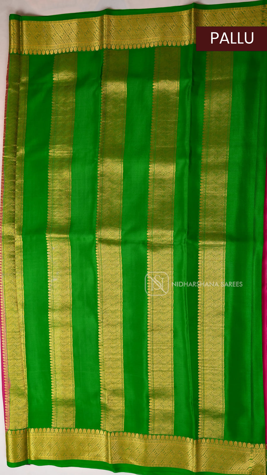 Pure Mysore Crepe Silk With Zari Lines And Contrast Zari Border