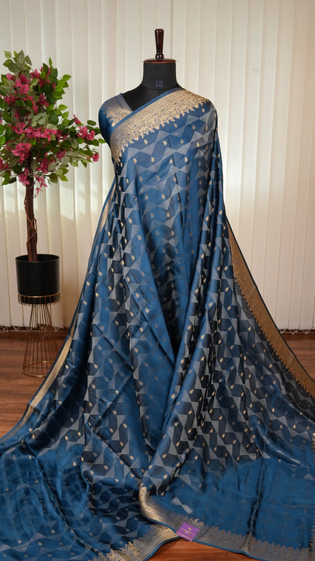 Mashru Satin With Zari Butta And Zari Border