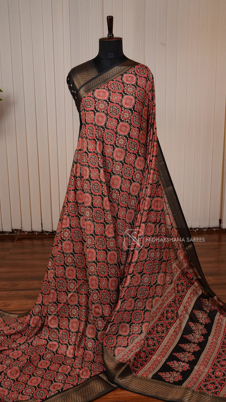 Semi Dola With Ajark Print