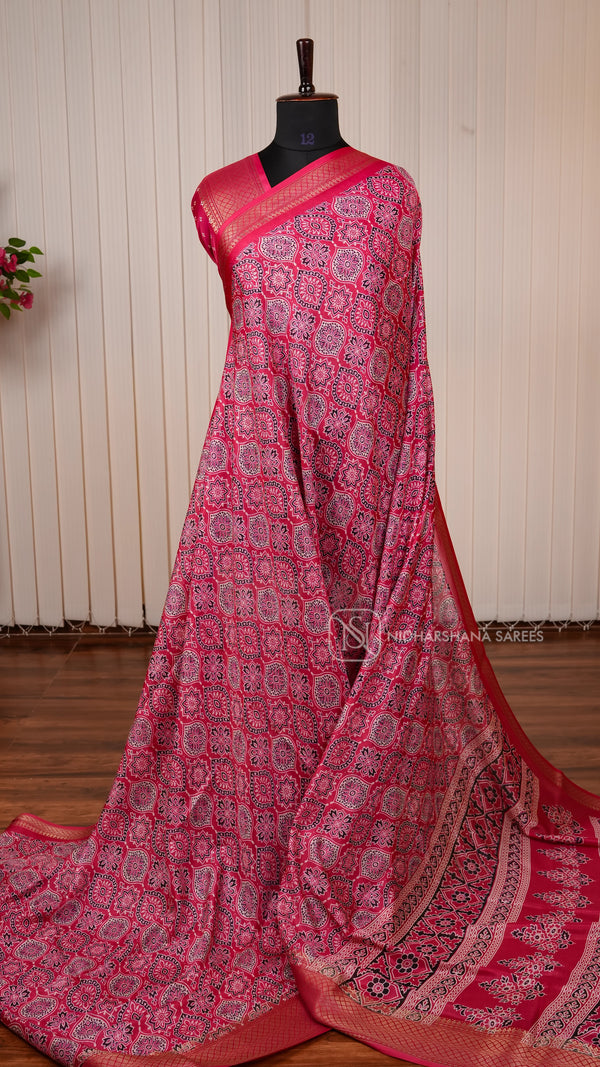 Semi Dola With Ajark Print