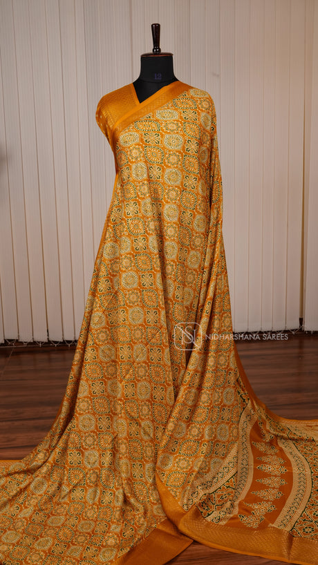 Semi Dola With Ajark Print