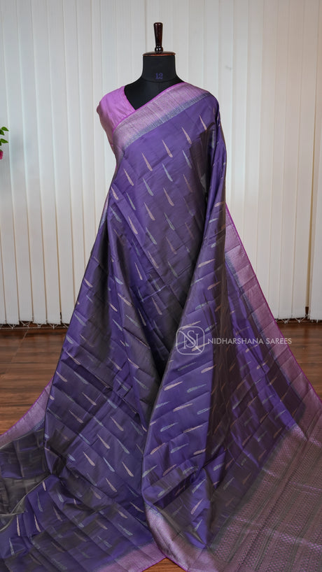 Semi Tussar Silk Saree With Muniya Concept And Contrast Border