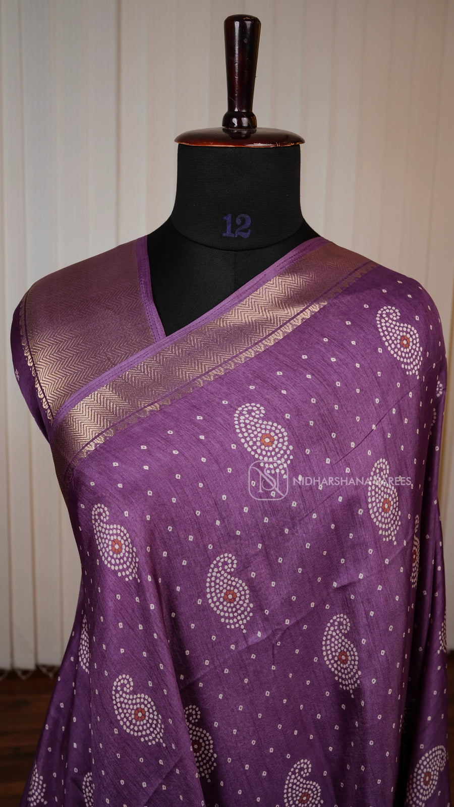 Semi Dola With Bandhini Printed Concept And Zari Border