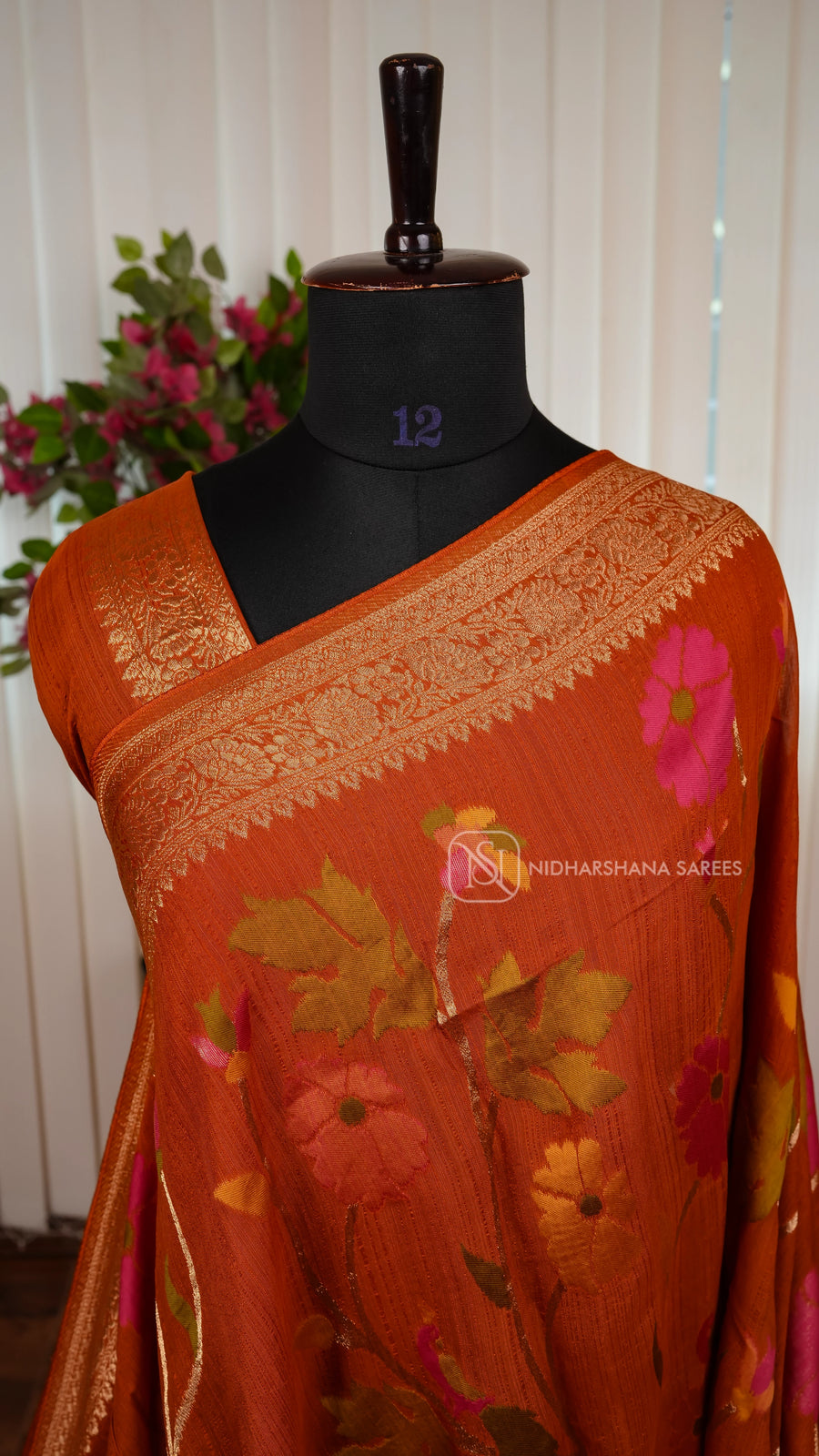 Tussar Georgette Saree With Complete Meena Concept And Banarasi Pallu