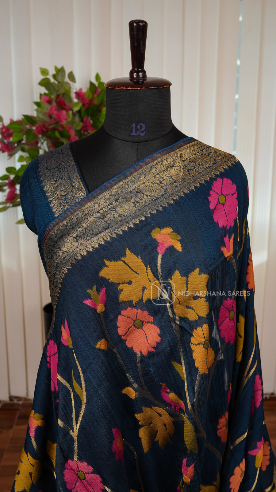 Tussar Georgette Saree With Complete Meena Concept And Banarasi Pallu
