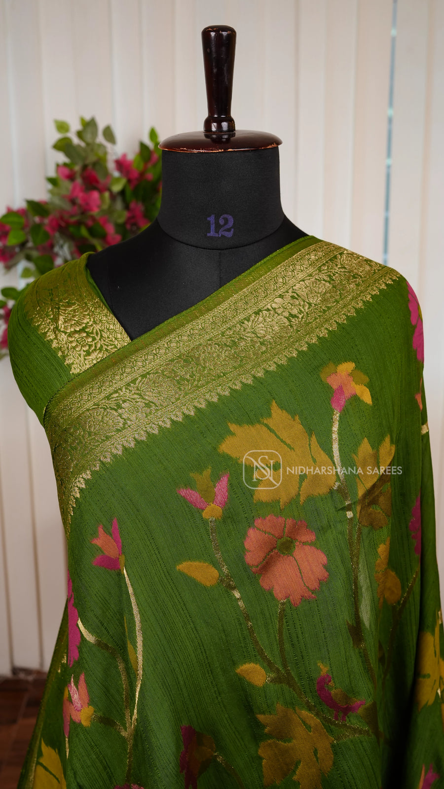 Tussar Georgette Saree With Complete Meena Concept And Banarasi Pallu