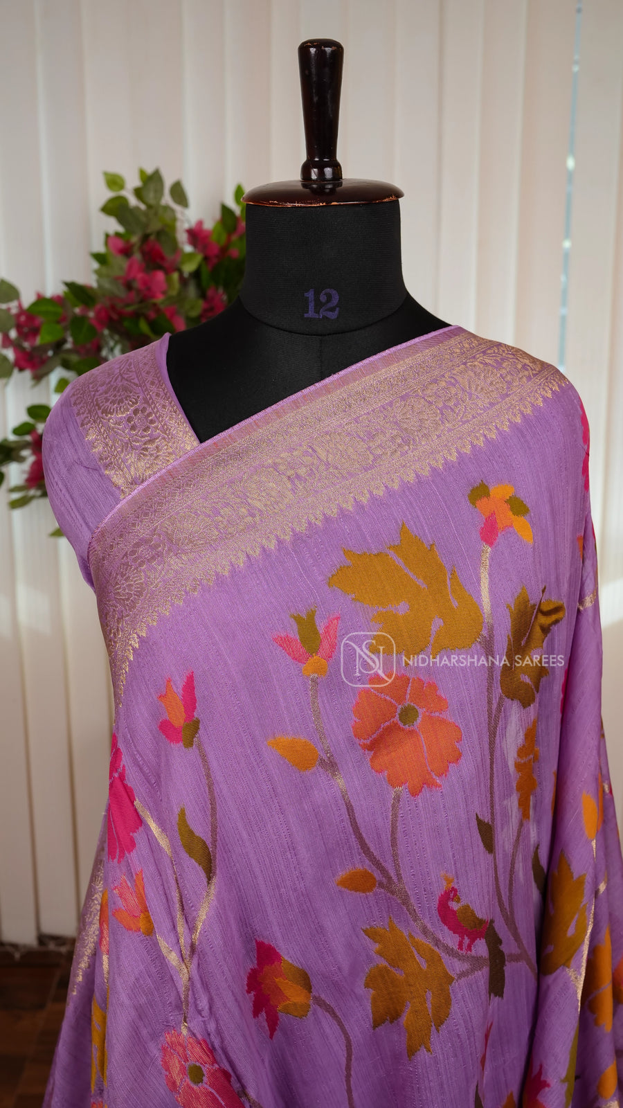 Tussar Georgette Saree With Complete Meena Concept And Banarasi Pallu