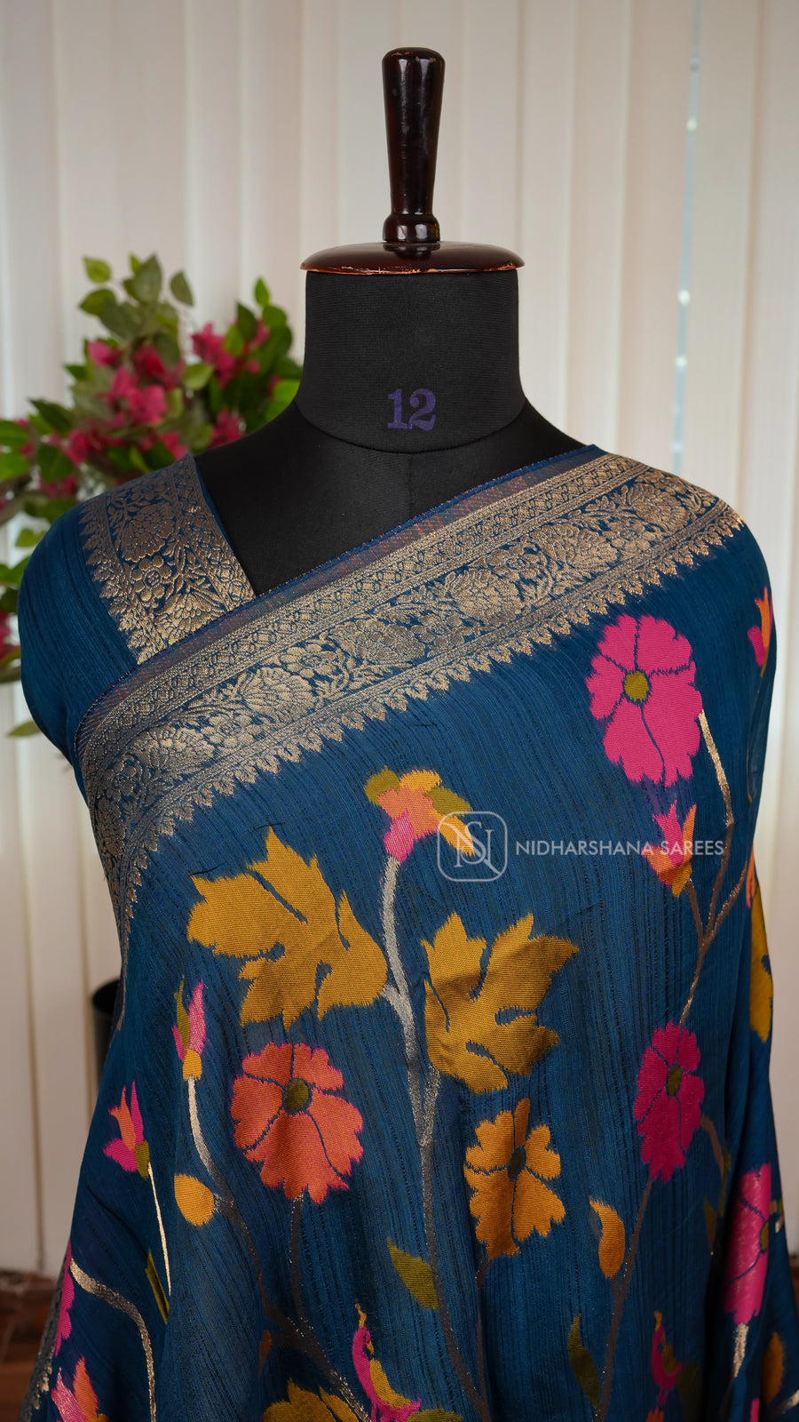 Tussar Georgette Saree With Complete Meena Concept And Banarasi Pallu