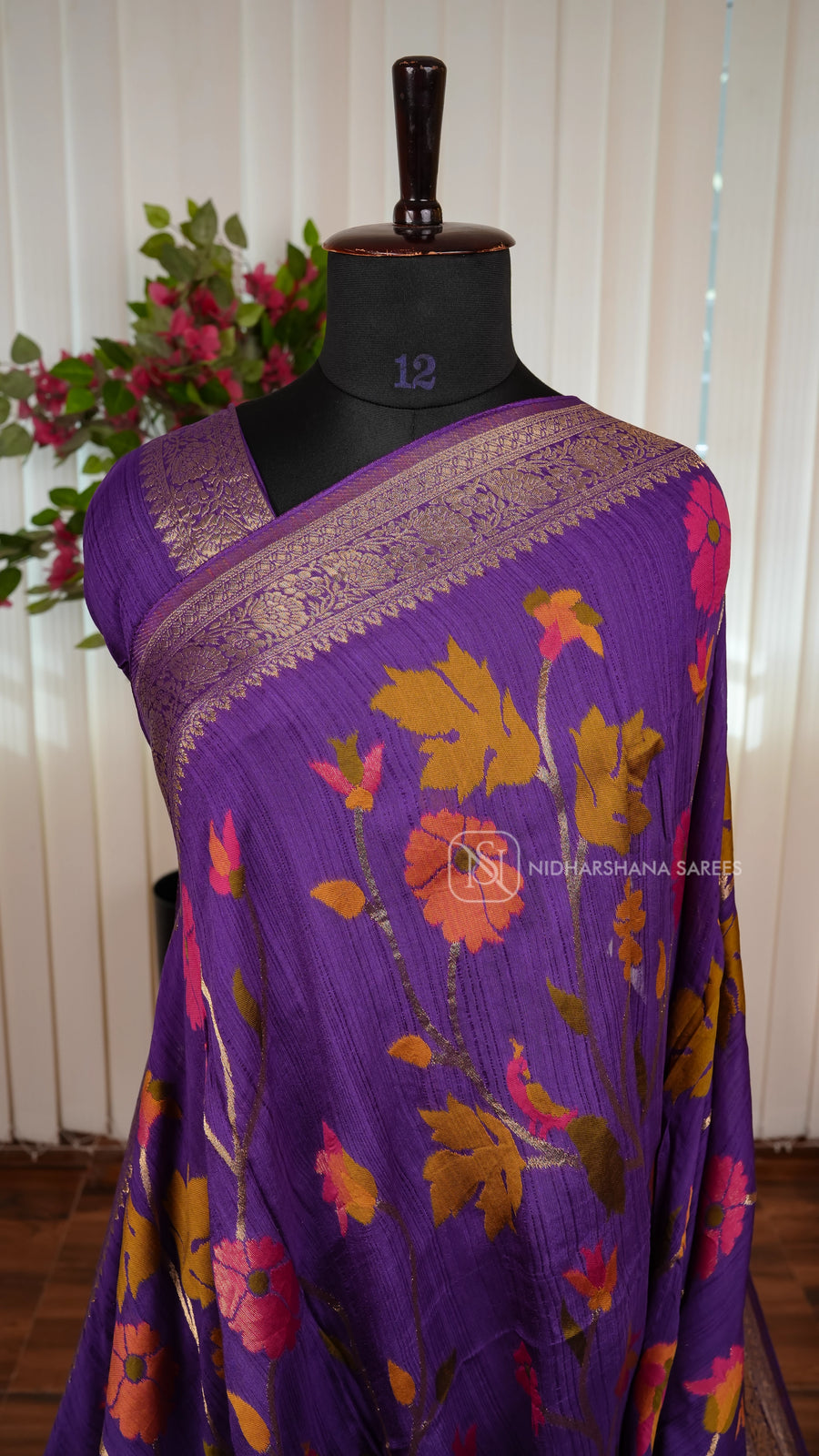 Tussar Georgette Saree With Complete Meena Concept And Banarasi Pallu