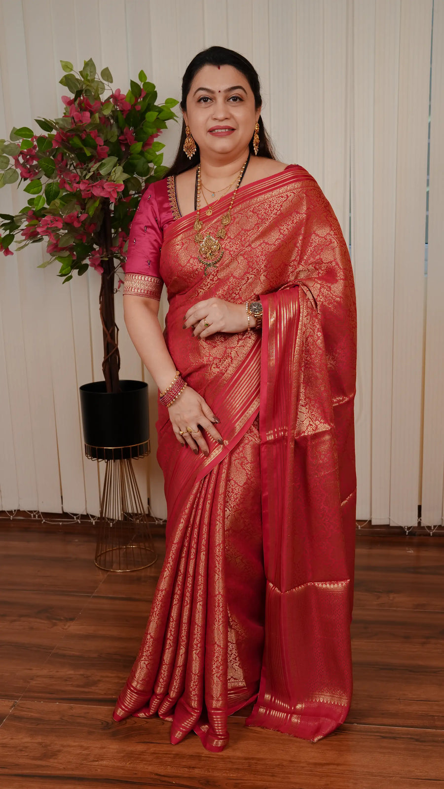 Semi Banarasi Silk With Peacock Zari Weaving Concept