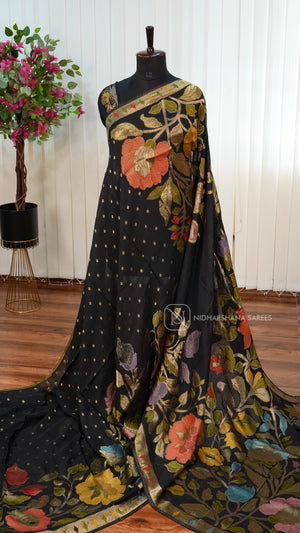 Tussar Georgette With Complete Meena Concept