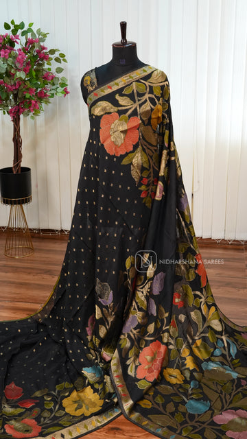 Tussar Georgette With Complete Meena Concept